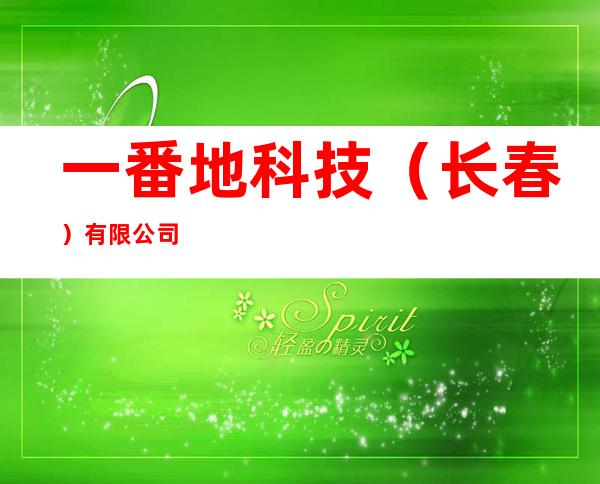 一番地科技（长春）有限公司