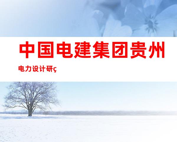 中国电建集团贵州电力设计研究院有限公司