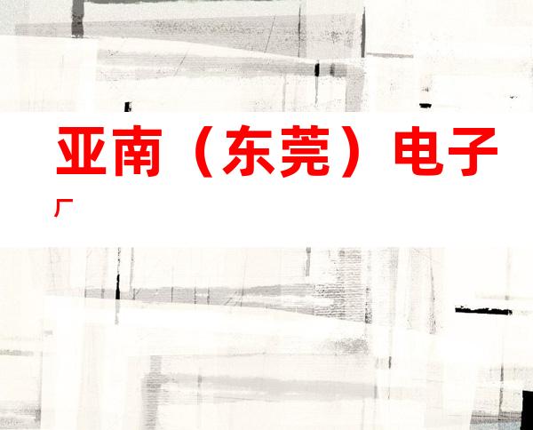 亚南（东莞）电子厂