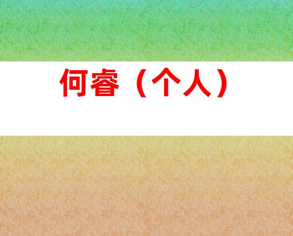何睿（个人）