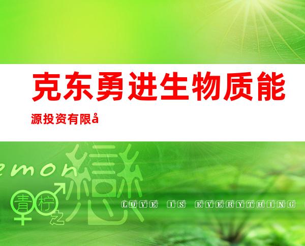 克东勇进生物质能源投资有限公司