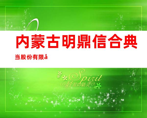 内蒙古明鼎信合典当股份有限公司