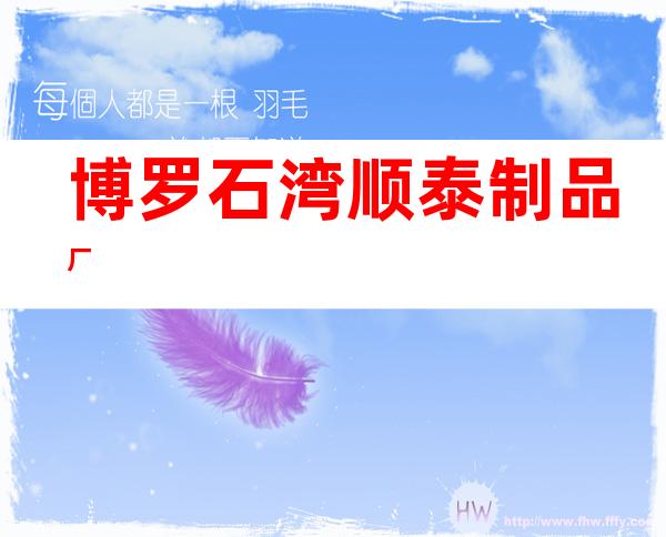 博罗石湾顺泰制品厂