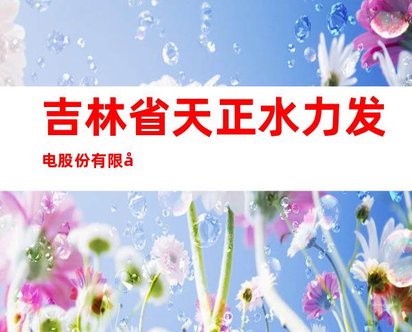 吉林省天正水力发电股份有限公司靖宇分公司