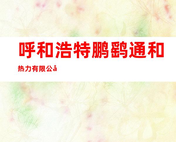 呼和浩特鹏鹞通和热力有限公司