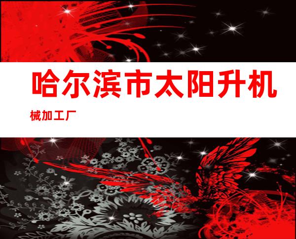 哈尔滨市太阳升机械加工厂