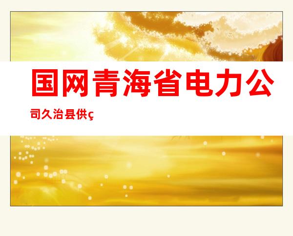 国网青海省电力公司久治县供电公司