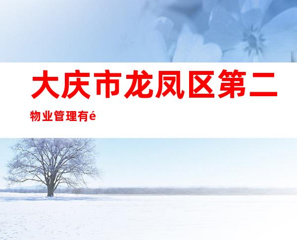 大庆市龙凤区第二物业管理有限公司