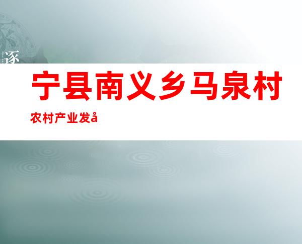 宁县南义乡马泉村农村产业发展资金专业合作社