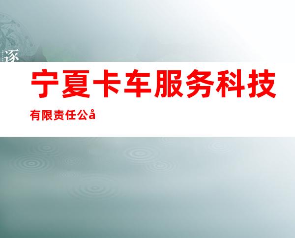 宁夏卡车服务科技有限责任公司