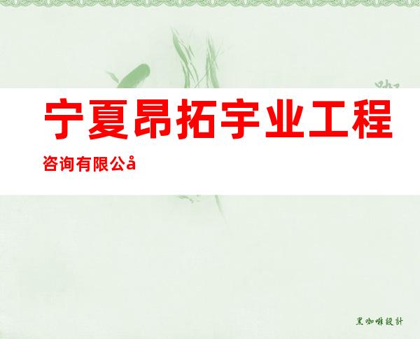 宁夏昂拓宇业工程咨询有限公司