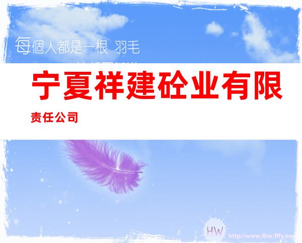 宁夏祥建砼业有限责任公司