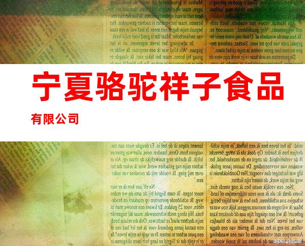 宁夏骆驼祥子食品有限公司