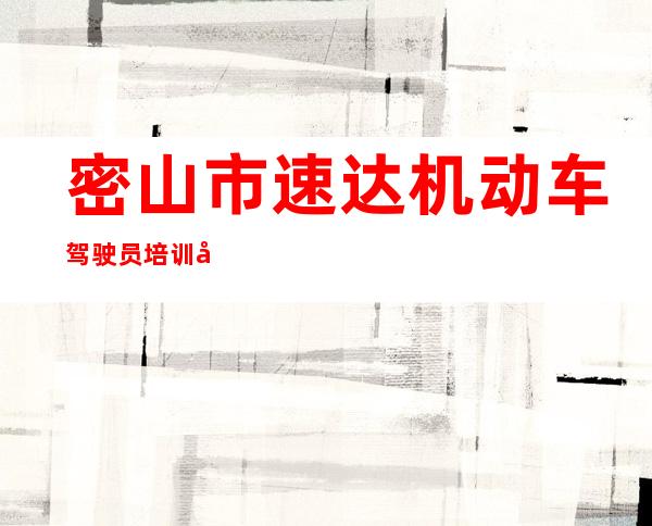 密山市速达机动车驾驶员培训学校有限公司