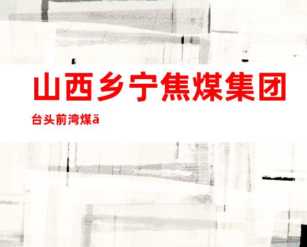 山西乡宁焦煤集团台头前湾煤业有限公司