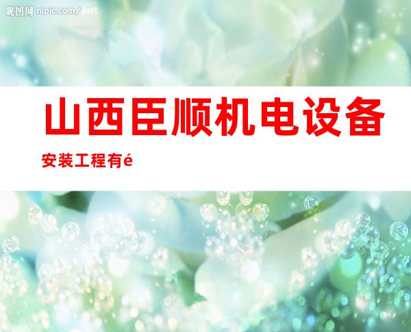 山西臣顺机电设备安装工程有限公司