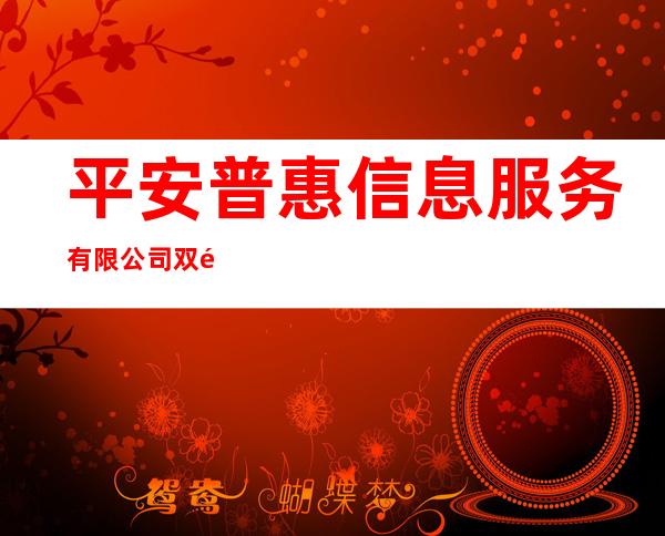 平安普惠信息服务有限公司双鸭山分公司