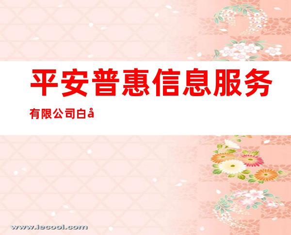 平安普惠信息服务有限公司白山长安路分公司