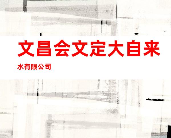 文昌会文定大自来水有限公司