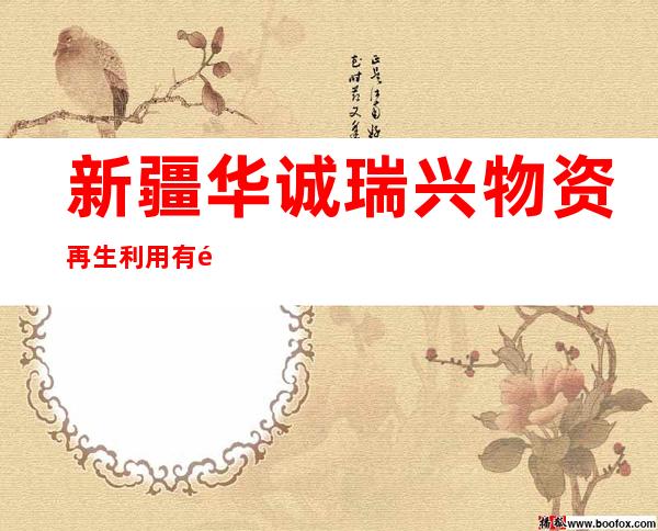 新疆华诚瑞兴物资再生利用有限公司