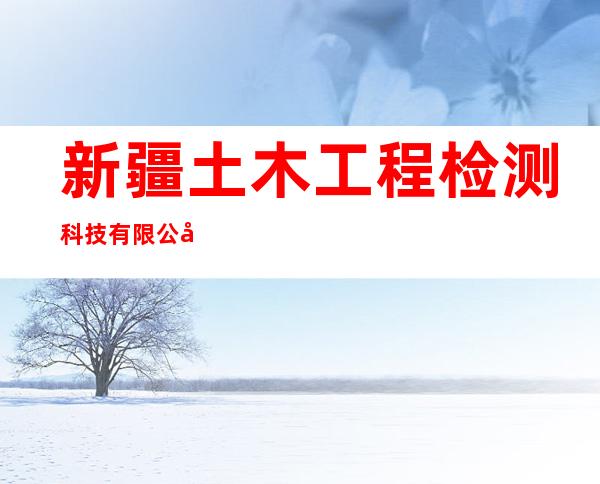新疆土木工程检测科技有限公司