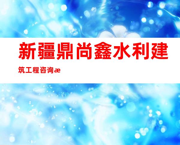 新疆鼎尚鑫水利建筑工程咨询有限公司