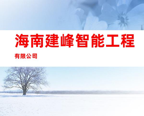 海南建峰智能工程有限公司
