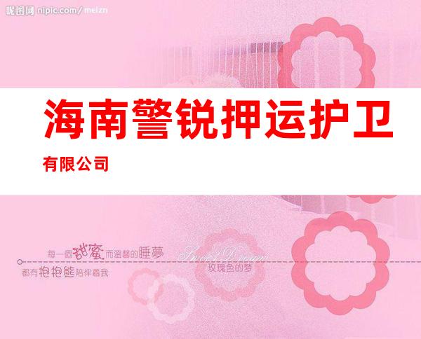 海南警锐押运护卫有限公司