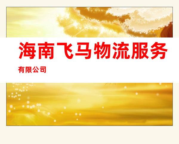海南飞马物流服务有限公司