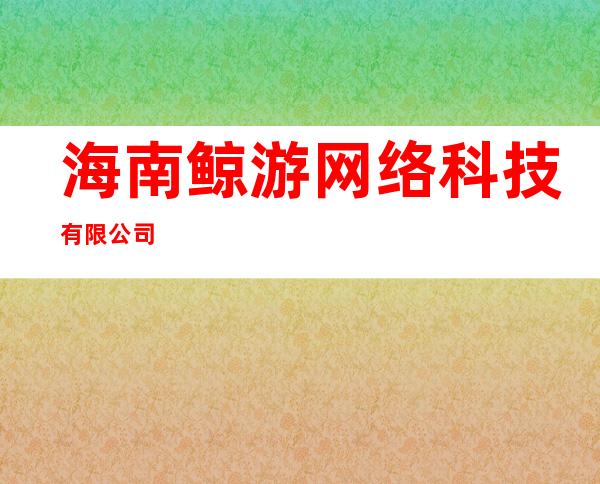 海南鲸游网络科技有限公司