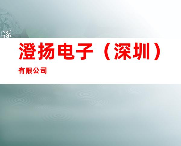澄扬电子（深圳）有限公司