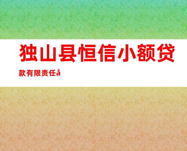独山县恒信小额贷款有限责任公司