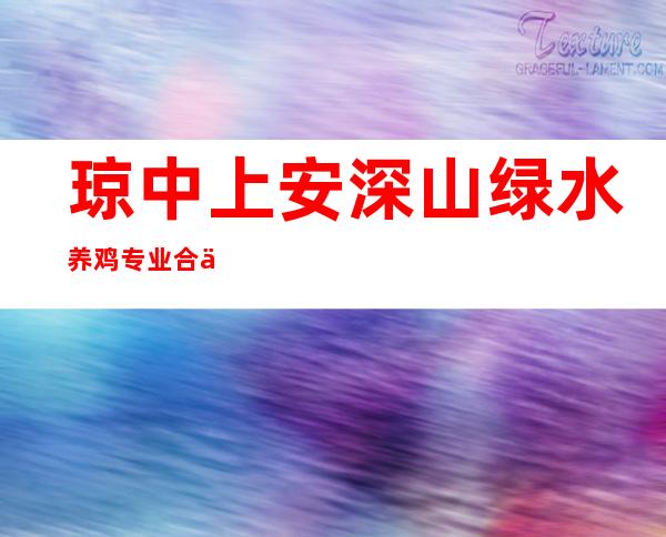 琼中上安深山绿水养鸡专业合作社