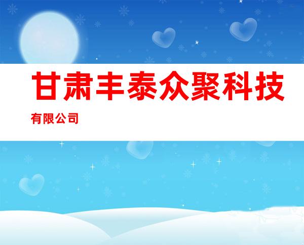 甘肃丰泰众聚科技有限公司