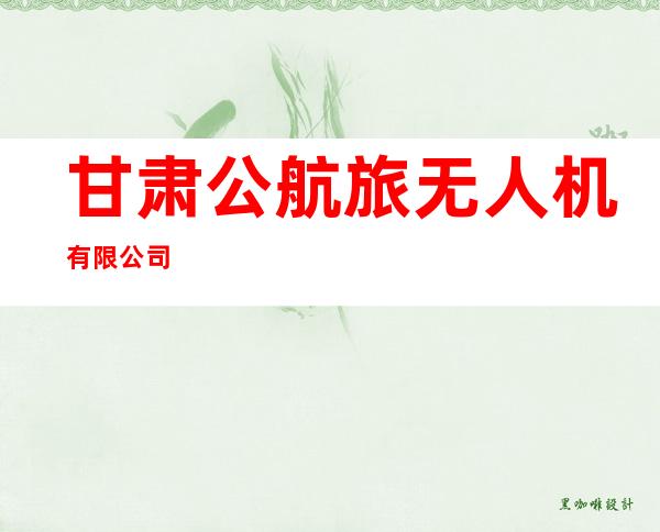 甘肃公航旅无人机有限公司