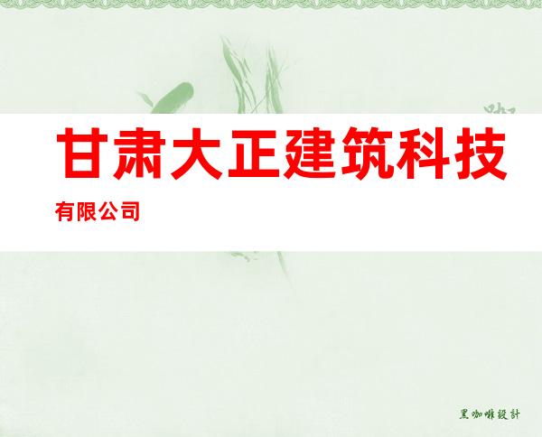 甘肃大正建筑科技有限公司