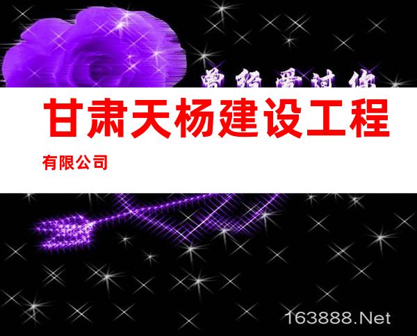 甘肃天杨建设工程有限公司