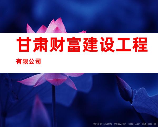 甘肃财富建设工程有限公司