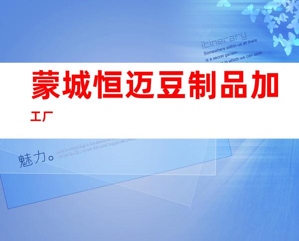 蒙城恒迈豆制品加工厂