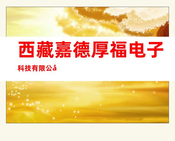 西藏嘉德厚福电子科技有限公司