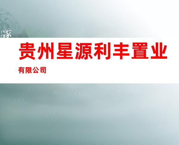 贵州星源利丰置业有限公司