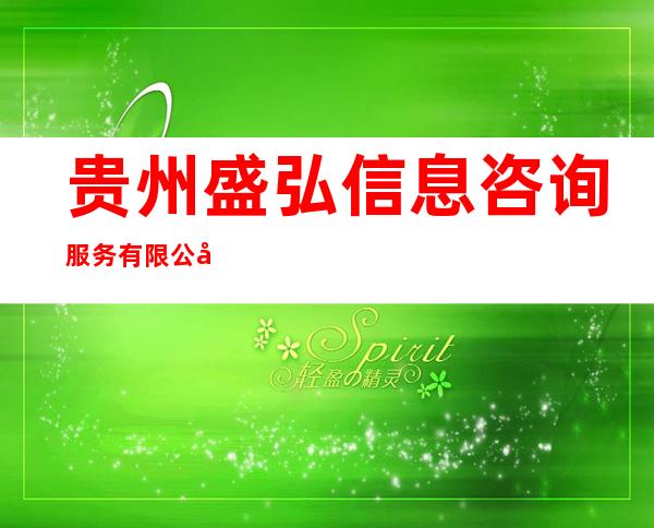 贵州盛弘信息咨询服务有限公司