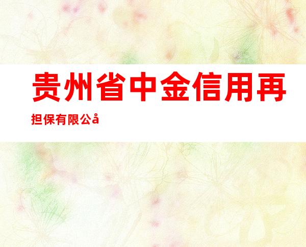 贵州省中金信用再担保有限公司