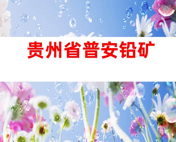 贵州省普安铅矿