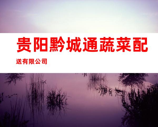 贵阳黔城通蔬菜配送有限公司