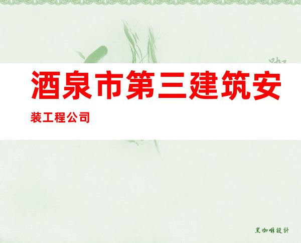 酒泉市第三建筑安装工程公司