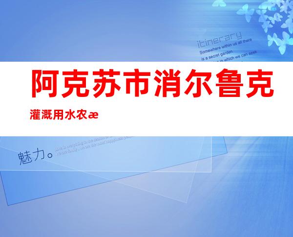阿克苏市消尔鲁克灌溉用水农民专业合作社