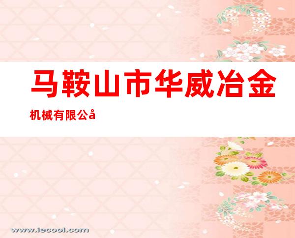 马鞍山市华威冶金机械有限公司销售部